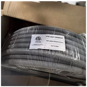 1 2″ – 1 Inch ENT Conduit PVC Electrical Nonmetallic Tubing Pipe Corrugated Flexible Conduit Gray