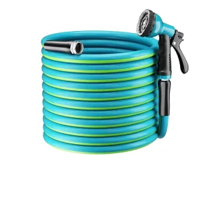 1/2 Inch Heavy Duty PVC Reinforced Garden Hose – 50ft High Pressure Water Hose for Lawn Watering, Car Wash, Patio Cleaning