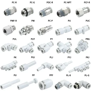 1/4 3/8 1/2 in NPT Plastic Pneumatic Push in Fitting Leakproof PU Air/Gas Pipe Fast Connect for Industrial Machinery
