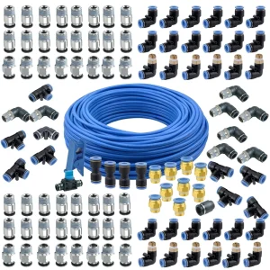 1/4 G3/8 NPT BSP Brass Plastic Pneumatic Push in Fitting Leakproof Air/Gas Pipe Fast Connect Industrial Machinery