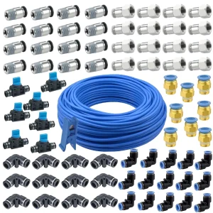 1/4 G3/8 NPT BSP Plastic Pneumatic Push in Fitting Leakproof PU Air/Gas Pipe Fast Connect for Industrial Machinery