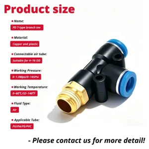 1/8 BSP Quick Connect Air Hose Fittings 1/4 3/8 Universal Thread Plastic Brass CE Certified Pneumatic Air Cylinder