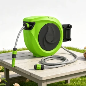 10/15/20/30m Automatic Retractable Water Hose Reel Box 180° Swivel Bracket Wall Mounted Auto Rewind Garden Hose