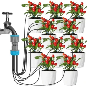 10 Nozzles Outdoor Home Garden Automatic Micro Drip Irrigation Kit Watering Flower Potted Plant Vegetables Greenhouses Gardening