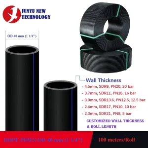 100m Roll HDPE 40mm 1 1/4” High Pressure Water Supply & Agricultural Irrigation Pipe