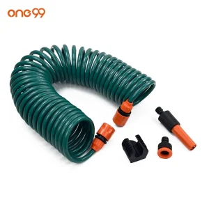 10m EVA Coil Spring Hose Garden Irrigation Water Hose Set Flexible Water Coiling Hose Adjustable Spray Gun