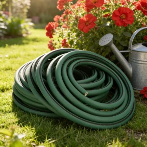 15M 3 Layers Garden Hybrid Hose UV Stabilized Heavy Duty Flexible Green Garden Hose with Fittings