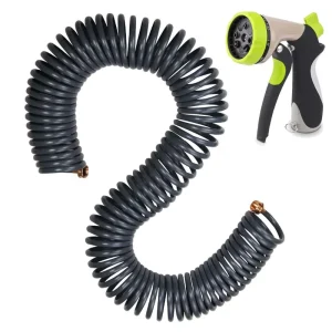 15M Plastic Garden Hose Reel with Anti-Corrosion Rewindable Design Brass Connector
