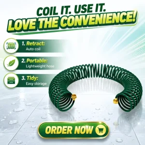 15M Water Hose Reel with Anti Corrosion Flexible Rewindable Design Inch Telescopic Handle