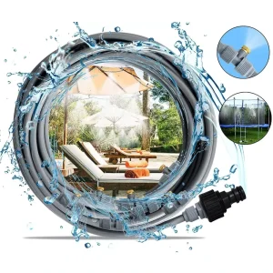 15m Cooling Mist Set Quick Connection Outdoor Garden Cooling Kit with Adjustable Nozzles and Spray Function