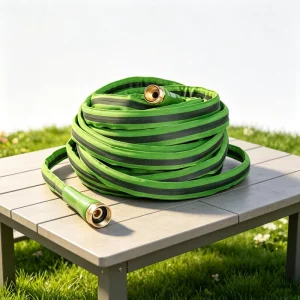 15m Fiber Jacket Garden Hose Non-expanding Wear-resistant Flexible Watering Pipe Durable and Knot-free Garden Hose