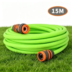 15m Hybrid Garden Hose 1/2” Heavy duty UV resistant High pressure Anti corrosion 3 layers Garden Hose with Fittings