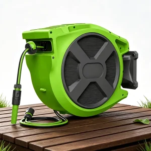 15m Retractable Garden Hose Reel Wall Mounted 180° Swivel Bracket Auto Rewind Hose Reel with Any Length Lock