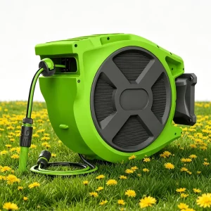 15m Retractable Garden Hose Reel Wall Mounted Free Locking Hose Organizer with Any Length Lock Slow Return System