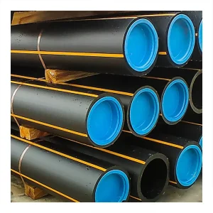 2″ Sdr11 Sdr17.6 Yellow Line Hdpe Fuel Gas Underground Black Poly Pipe Pe100 Pe80 For Natural Gas Price With Yellow Red Stripes