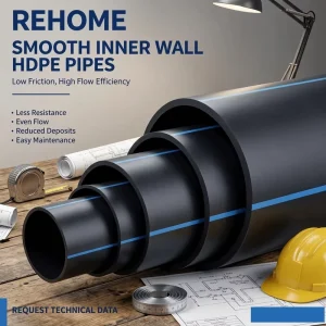 200mm 250mm PE100 PN10 HDPE Biogas Pipe Polyethylene Methane Collection Pipe for Landfill Gas Recovery