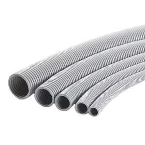 20mm 25mm UV Waterproof V0 Fire Rated Heat Shrinkable Electrical Flexible PVC Grey Corrugated Conduit CE Certification Solar