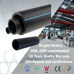 250mm 10inch PE-100 HDPE Municipal Pipes SDR11-SDR26 Durable Flexible High Pressure Non-Toxic ISO CE Certified