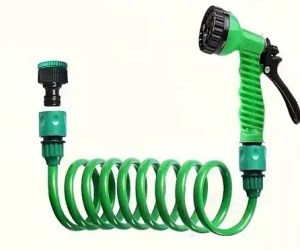 25FT 50FT EVA Coil Garden Expandable Hose Coil Hose with 7function Spray Gun Set