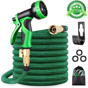 25ft 100ft 3Layer 5 Layer 1/2 5/8 3/4 1″ PVC Green Fiber Reinforced Anti UV Garden Hose Home Gardening