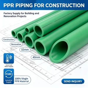 25mm 32mm PN20 Green PPR Plumbing Pipe Polypropylene Hot Water Tube for Bathroom Kitchen System