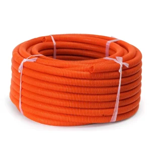25mm Flexible PVC Corrugated Conduit Orange Plastic Pipe Electric Tube CE Certified Heavy Duty