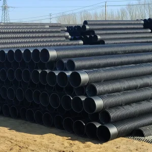 300mm 2000mm Double Wall Corrugated HDPE Sewer Drainage Pipe Sn8 High Pressure Lightweight Flexible Durable