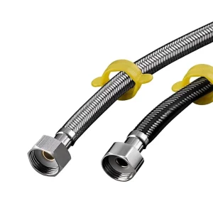 304 Stainless Steel Braided Flexible Hose Hot and Cold Pipe 1 2 Inch Toilet Water Heater Explosion proof Metal Inlet Pipe
