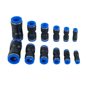 4 6 8 10 12 14 16mm Blue PU Pneumatic Connector Air Hose Connector Quick Fitting Plastic Pneumatic Fittings