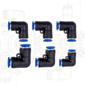 4 6 8 10 12 14 16mm Pneumatic Water Pipe Connector Quick Plug Blue Plastic 90° Elbow Adapter Watering Accessories