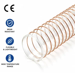 4-inch Flexible Transparent PU Plastic Vacuum Hose for Drainage, Ventilation and Industrial Dust Removal