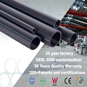 400mm 16inch High Pressure Flexible HDPE Pipe for Municipal Engineering Agricultural Irrigation Water Supply & Drainage