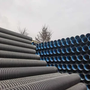 400mm 500mm 800mm 1000mm SN4 SN8 Large Size Dn300-4000 HDPE Double Wall Corrugated Drainage Pipe Plastic Culvert Krah Pipe