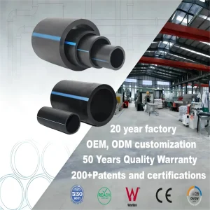 450mm 18inch PE100 HDPE High Pressure Flexible Corrosion Proof ASTM D3350 Pipe for Municipal Drinking Water