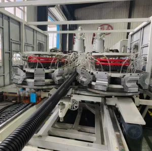 50 Mm 125 mm Aluminum Mold HDPE DWC Pipe Extruder Machine for Buried Drainage Sewage Double Wall Corrugated Pipes