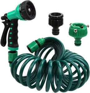 50 ft EVA Curly Recoil Garden Water Hose 50 ft EVA Curly With Brass Connectors Hose Coil Garden Hose
