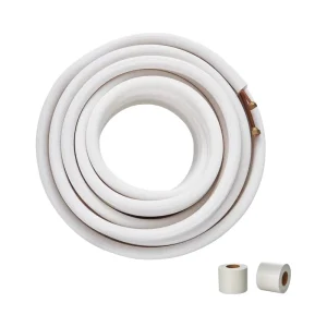 50FT Mini Split Line Set 1/4″ 3/8″ O.D Copper Pipes Tubing Triple-Layer Insulation 1 Ton Cooling Capacity HVAC Modern