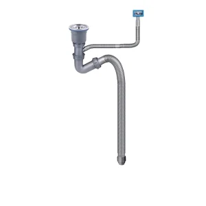 58mm Sink Drain Fittings Kitchen Sink Drain Pipe for Single Bowl Deep V with Expandable Tubular Drain Tubing Pipe