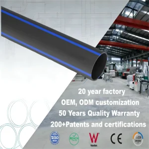 630mm 25inch PE100 Polyethylene HDPE Plastic Pipe Sewer Manufacturers