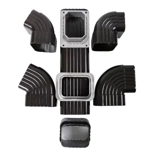 90 Degree Square Gutter Elbow Lightweight Aluminum Downpipe Fitting Anti-Corrosion for Office Roof Drainage