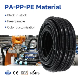 AD15.8 Factory Directly Supply Splitting Soft Plastic Tube Nylon Corrugated Pipe PA66 Flexible Conduit
