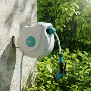 ANSI Certified 10M Auto Retractable Garden Hose Reel Wall Mounted with High Pressure PVC Water Pipe