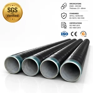 API 5L Anticorrosive Steel Pipe X42 X52 PSL2 2PE 3PE FBE Epoxy Coated Water Transmission Spiral Pipe 12m Length Oil Pipe