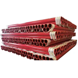 ASTM A53 SCH10 SCH40 6m Length Fire Fighting Pipe Grade B Red Painted Grooved Ends Fire Sprinkler Pipe for Fire Fighting