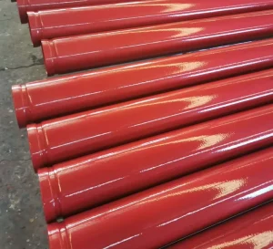 ASTM A53 SCH40 ERW Red Painted Steel Pipe DN25 DN50 DN80 Grooved Ends Structure Pipe Bending for Fire Protection Sprinkler