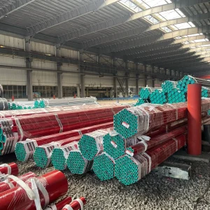 ASTM A795 Fire Sprinkler Steel Pipe Red Painted Seamless Pipe For Underground Fire Protection Water Line