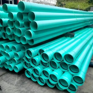 ASTM D3034 Flexible Durable UPVC CPVC Sewer Pipe with Gasket End 4″ 6″ 8″ 10″ Green Plastic Tube for Underground Use