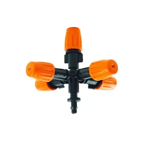 Adjustable Five Outlet Atomizing Micro Spray Nozzle Garden Sprinkler Barb Farm Hose Greenhouse Watering Plastic Pipe Irrigation