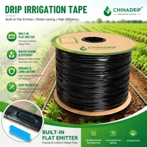 Agricultural 1 hectare Plastic Water & Irrigation PE 16mm 20mm 22mm Drip Tape 2 Holes Roll for Garlic Onion Strawberry Field