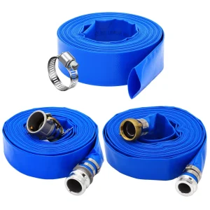Agricultural Layflat Drainage Hose Flexible PVC Irrigation Water Pipe Rubber Discharge Hose Custom Cutting